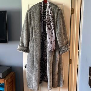 Faux fur coat.